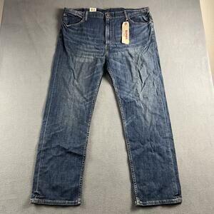 Levis 505 Jeans Mens 42X32 Blue Straight Leg Skater Casual Distressed Denim